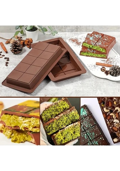 Meşhur Dubai Çikolatası Kalıbı Silikon - Büyük Tablet Çikolata Mum Kek Kalıbı Pasta Kalıbı Diğer
