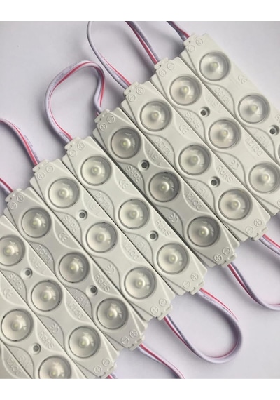 3 Ledli Parmak Led Modül 1.5w 2835 Smd Mercekli Beyaz Kasa,gün Işığı 12v 10 Adet Standart