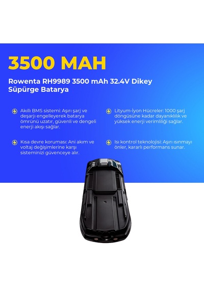 Rowenta Rh9989 3500 Mah 32.4v Dikey Süpürge Batarya
