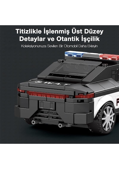 Reobrix Technic 662 Dodge Challenger Polis Arabası Yaratıcı Yapı Blok Seti Building Blocks Ram Police Car - 372 Parça