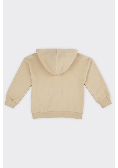 Unisex Çocuk Fermuarlı Bej Sweatshirt Çok Renkli