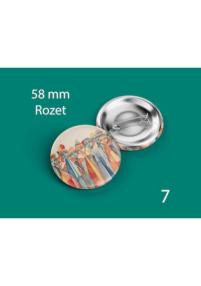 58 Mm Buton Rozet İğneli Çanta Kıyafet Rozeti İnce İnsanlar Çok Renkli