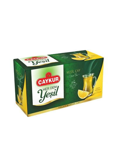 Çaykur Herdem Yeşil Çay Süzen Poşet Limonlu 1,6 Gr 25 Adet Net 40gr