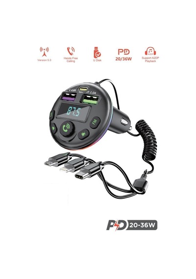 G14 36w Pd Şarj Özellikli Dijital Göstergeli Bluetooth Fm Transmitter