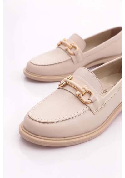 Dgn 6007 Kadin Loafer Ayakkabi Ekru