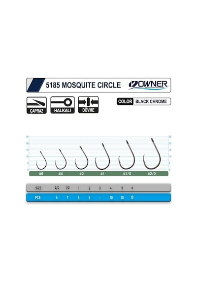 Owner 5185 Mosquito Circle Black Chrome Sinek İğne 1
