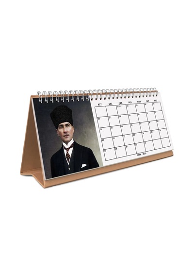 2026 Atatürk Fotoğraflı Takvim, Aylık Planlayıcı Takvim, Çift Taraflı Takvimi Kraft