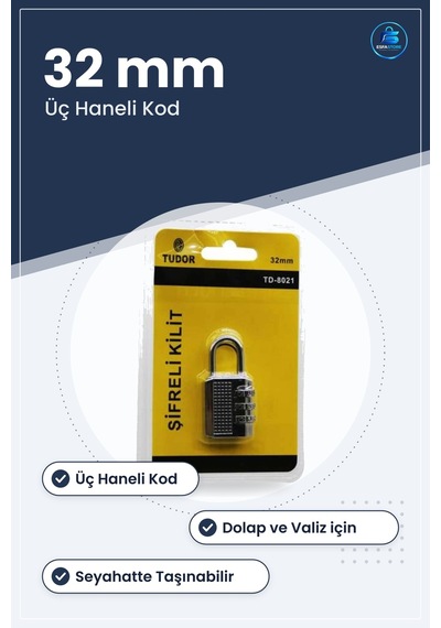 Şifreli Kilit 32 Mm Üç Haneli Kombinasyonlu Asma Dolap Valiz Baga