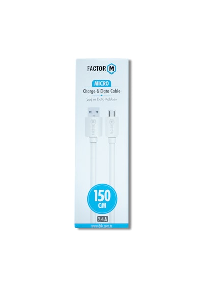 Factor-m Mıcro Data Kablo 2.4a 1.5m Beyaz
