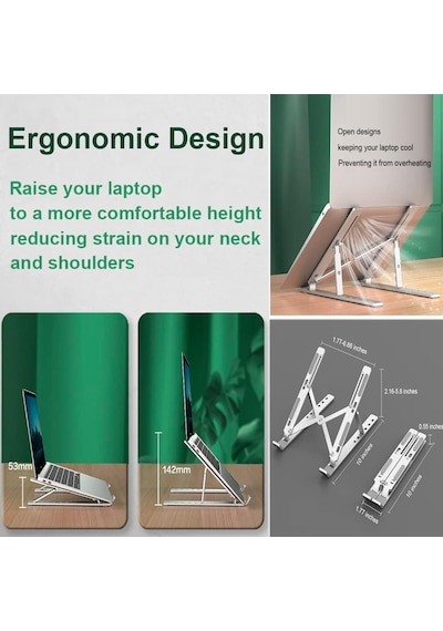 Dizüstü Bilgisayar Standı, Apple Uyumlu MacBook Dizüstü Bilgisayar Tutacağı, Ayarlanabilir Ergonomik Katlana