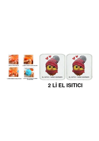 2 Adet Bereli Baykuş Cep Sobası,el Isıtıcı,sıcak Su Torbası Pvc 10x9,5cm Beyaz