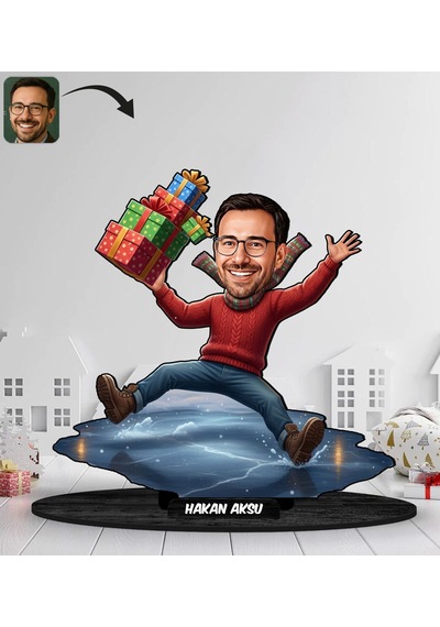 Bk Gift Kişiye Özel Erkek Yılbaşı Tasarımlı Karikatür Biblo -9, Yılbaşı Hediyesi, Yeni Yıl Hediyesi Kobitmeyencom35618 Bk Gift