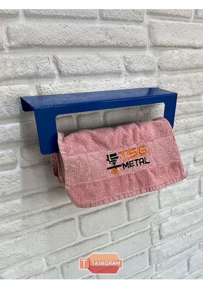 Metal Mavi 2'li Set 30cm Havlu Askılığı Ve Tuvalet Kağıdı Askı