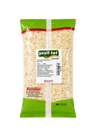 Yeşil Tat Dilimlenmiş File Badem İçi 2 Kg