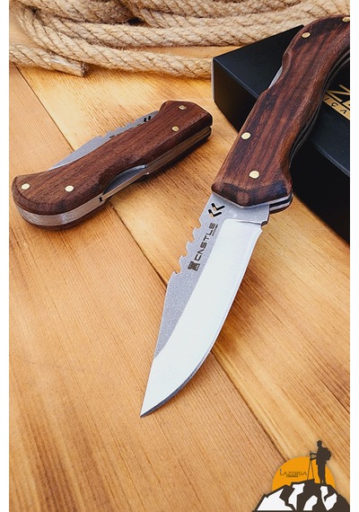 Ceviz Sap Kamp Çakısı Outdoor Piknik Çakısı Bahçe Çakısı Çkw-473 Kahverengi