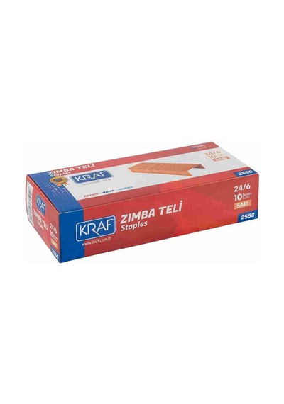 Kraf Zımba Teli No 24/6 Sarı 1000'li Paket