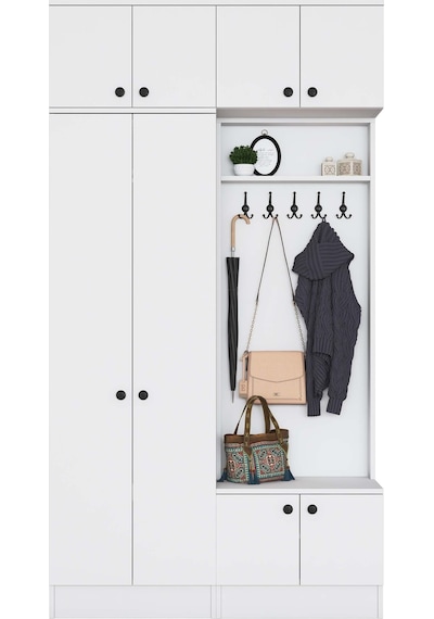 Rani Ea145 Modern Portmanto Askılı Ayakkabılık Vestiyer Beyaz