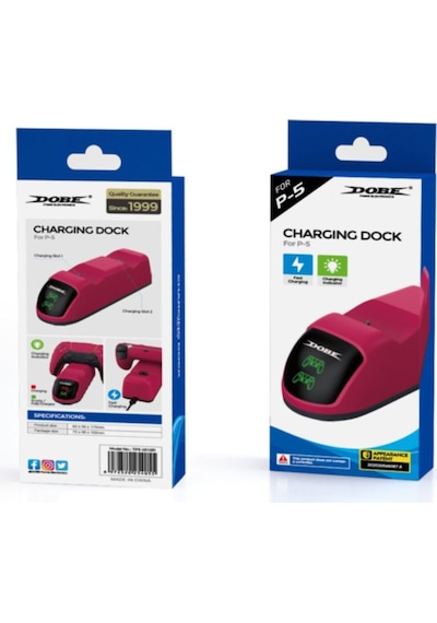 Ps5 Uyumlu Dualsense Şarj Istasyonu Ps5 Dualsense Charging Dock Stardust Kırmızı Çift Şarj