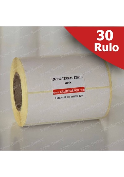 Termal Etiket 100X50 . Barkod Etiket 30 Rulo 15000 Adet