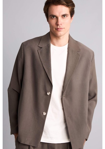 Defacto Oversıze Blazer Koyu Khakı Ceket H7041ax26smkh522 Haki-kh522