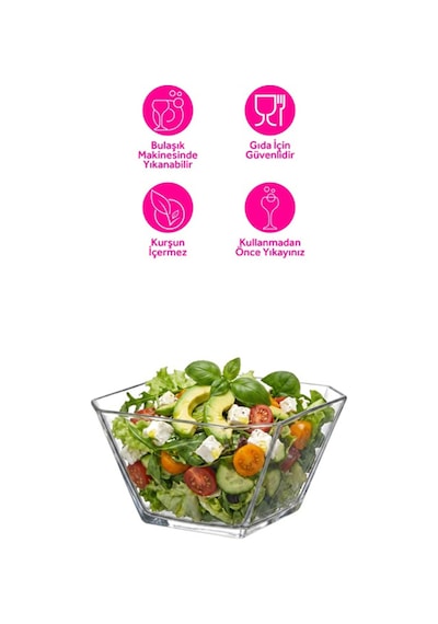 Lav Karen Cam Salata Kasesi Tekli Ekstra Büyük 1900 ml (Sunum Kasesi , Hazırlık Kasesi)