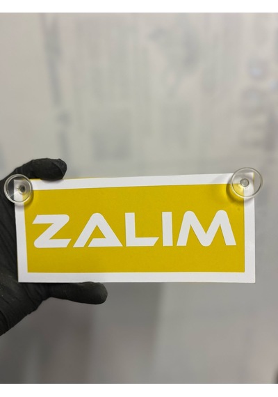 Sarı Renk Üzeri Beyaz Renk Zalım Yazılı Vantuzlu Cam Süsü