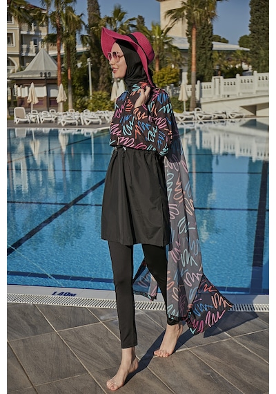 Remsa Neon Şifon Kimono Pareo Rms-rp013-26 Siyah