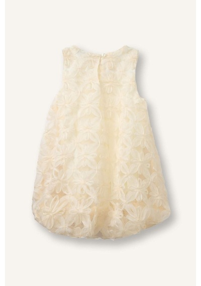 Defacto Floral Kolsuz Dantel Elbise Kız Bebek H6022a526smer105 Ekru-er105