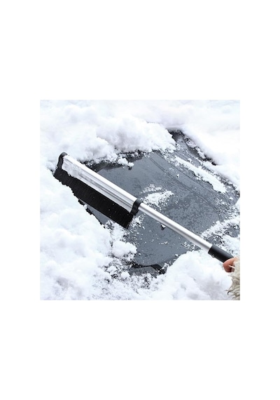 65cm 2in1 Buz Kazıyıcı Ve Kar Temizleme Fırçası Açık Sarı - Altın