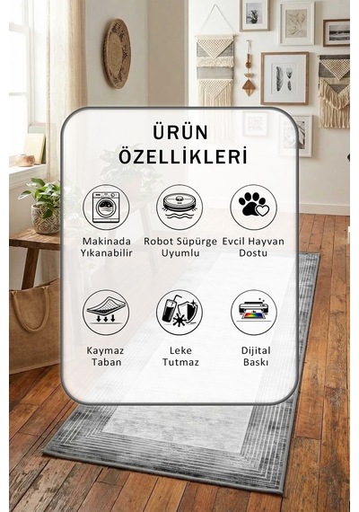 Gri Yıkanabilir Yolluk 3