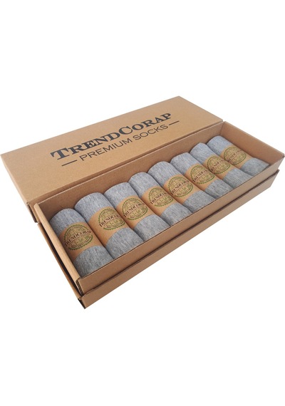 Trendcorap Premium 8'li Dikişsiz Bambu Erkek Spor Bilek Patik Çorap Gri
