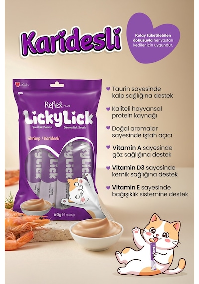 Reflex Plus Lickylick Karidesli Sıvı Ödül Maması 5li Paket