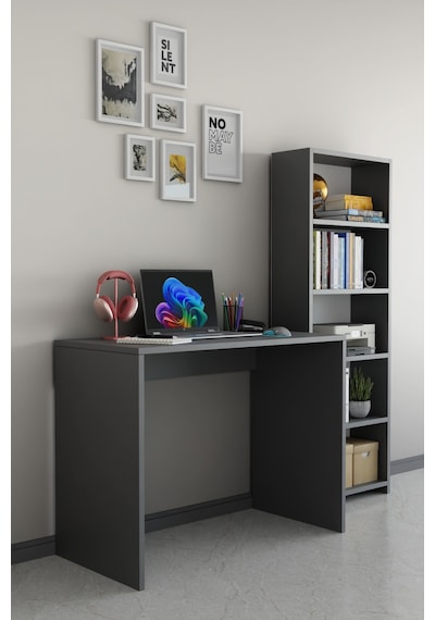 Kitaplıklı Çalışma Masası Bilgisayar Masası Raflı Öğrenci Ofis Masası Modern Tasarım Çok Amaçlı Dolaplı Masa Antrasit Kitaplıklı Çalışma Masası Bilgisayar Masası Raflı Öğrenci Ofis Masası Modern Tasarım Çok Amaçlı Dolaplı Masa Antrasit