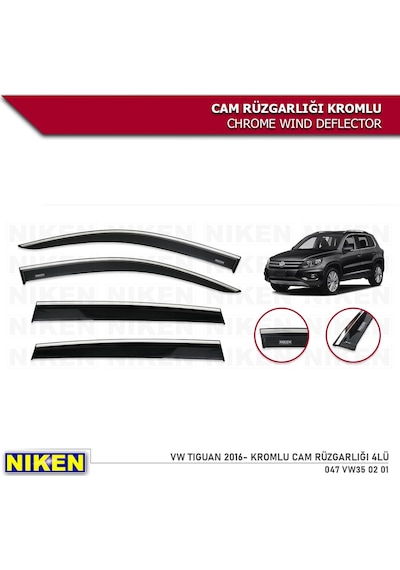 Volkswagen Tiguan Kromlu Cam Rüzgarlığı 4'Lü Set 2016-2020 Nike