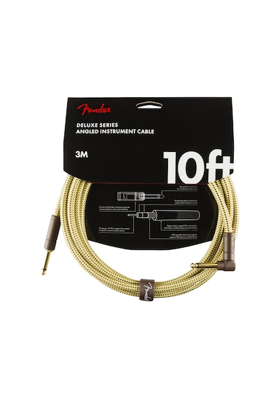 Fender Deluxe Series Instrument Cable Tweed Açılı - 3 Metre Enstr