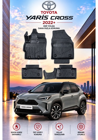 Toyota Yariss Cross 2022+ Aracınıza Özel Üretim Havuzlu Paspas Takımı A+ -mod-
