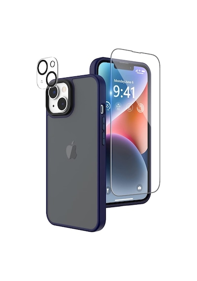 Apple Uyumlu iPhone 14 Plus Kılıf İmpact Alpin Mat Buzlu Kapak Nano Ekran Koruyucu Kamera Koruyucu