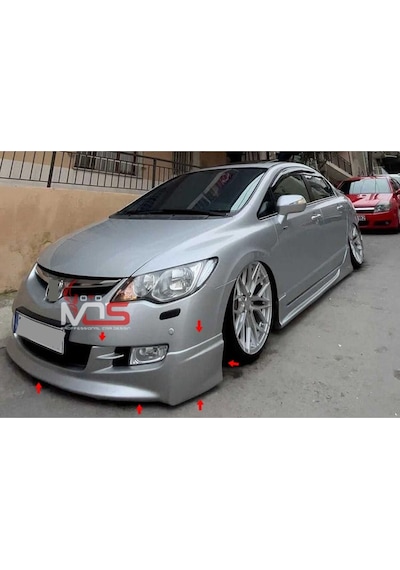 Honda Civic Fd6 Uyumlu Ön Tampon Eki Karlık Makyajsız Kasa Fiberglass Boyasız