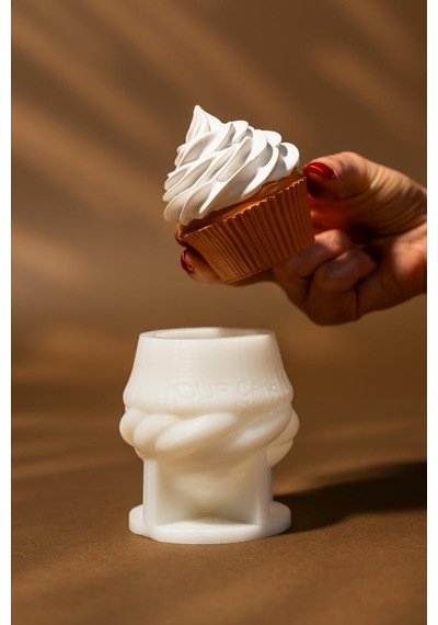 Cupcake M2 Silikon Mum Kalıbı Beyaz
