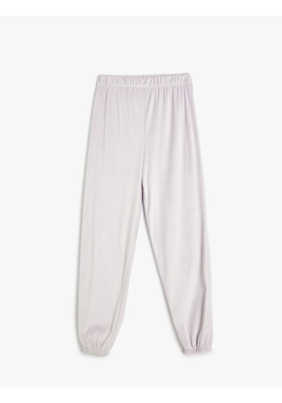 Koton Rahat Kalıp Jogger Kadife Pijama Altı Lila 5wlk40222mk Lila