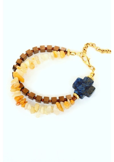 Sertifikalı Akik, Lapis Lazuli Ve Hematit Doğal Taşlı Altın Kaplama Kadın Bileklik Sarı - Bronz - Lacivert Sertifikalı Akik, Lapis Lazuli Ve Hematit Doğal Taşlı Altın Kaplama Kadın Bileklik Sarı - Bronz - Lacivert
