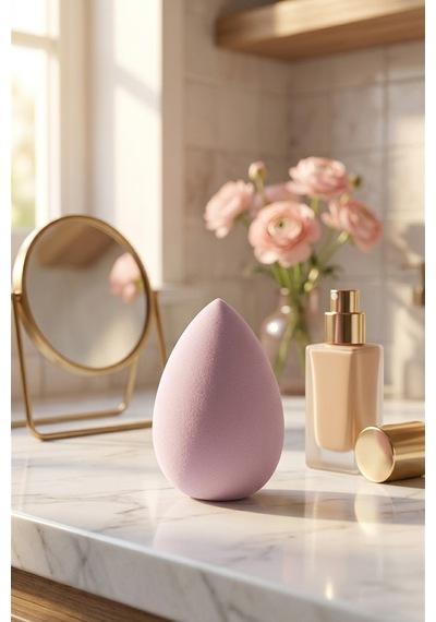 Makyaj Süngeri Pembe Beauty Blender Fondöten Ve Kapatıcı Uygulama Süngeri, 6 Cm