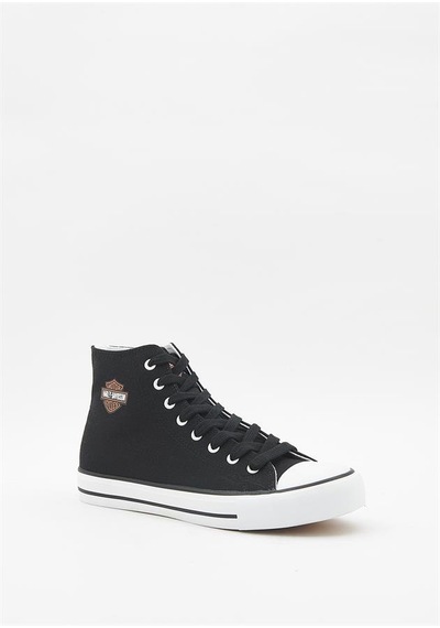 Harley Davidson 023m100382 Pittsburgh Plain Black Erkek Sneaker 001