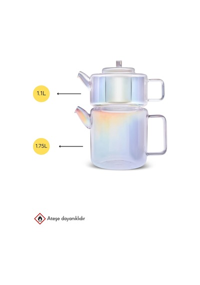 Tobby Luster Brosilikat Çaydanlık 1.1l+1.75l