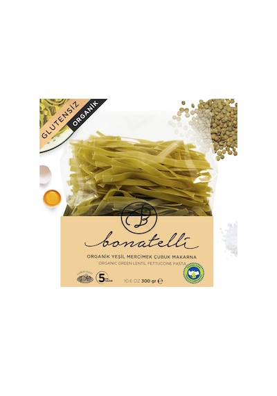Bonatelli Organik Yeşil Mercimek Çubuk Makarna 400 G