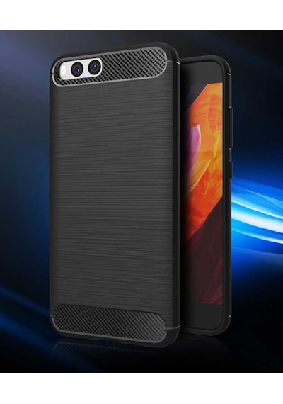 Xiaomi Mi Note 3 Kılıf Karbon Fiber Tasarım Silikon Siyah