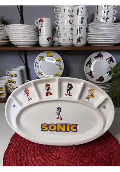 Sonic Model Bölmeli Kahvaltı Tabağı Çocuk Bebek Çok Renkli
