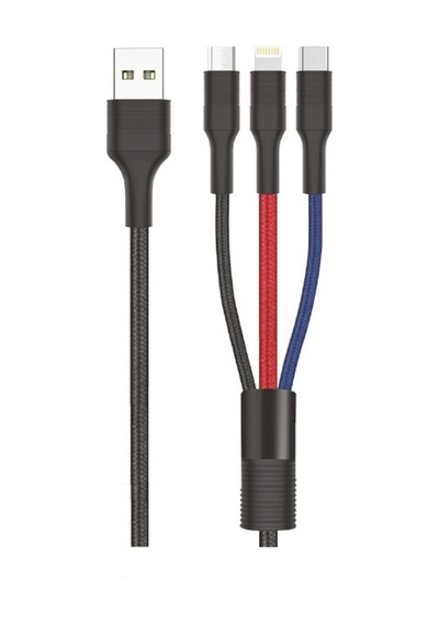 Phixi CB631 Force Örgülü Ve Güçlendirilmiş 100 Cm Çoklu Şarj Ve Data Kablosu Phixi CB631 Force Örgülü Ve Güçlendirilmiş 100 Cm Çoklu Şarj Ve Data Kablosu