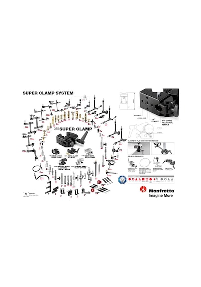 Manfrotto 2908 Standart Saplamalı 035rl Süper Kelepçe - 2900'ün Y