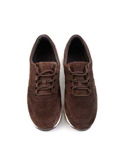Bambi Kahve Süet Hakiki Deri Erkek Sneaker E01589660302